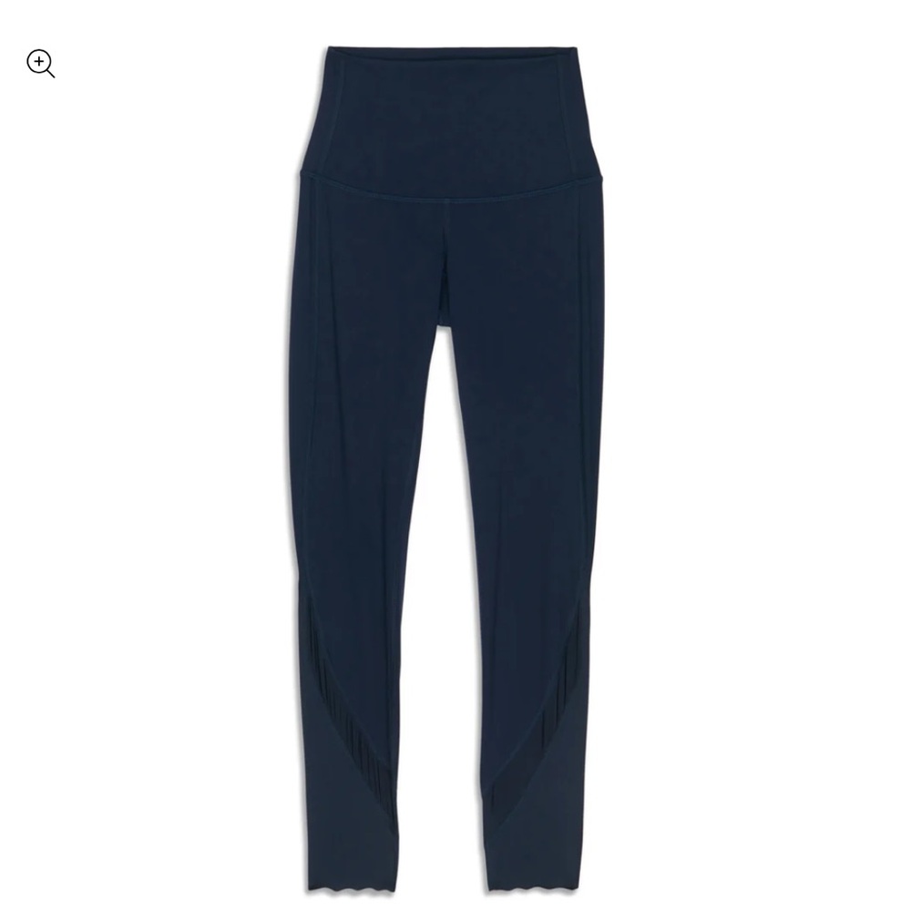 Lululemon Wunder Under Scalloped Hem High-Rise Crop, Navy, 16